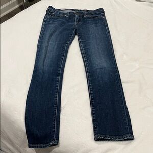AG Adriano Goldschmied the Stilt Cigarette Leg  Dark Blue Straight Leg Jeans